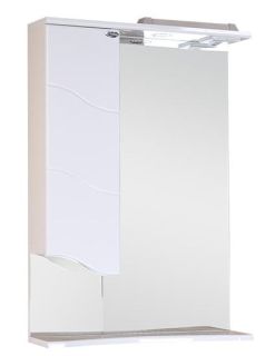 Шкаф-зеркало с подсветкой Onika Лайн 205819 левый 58см белый